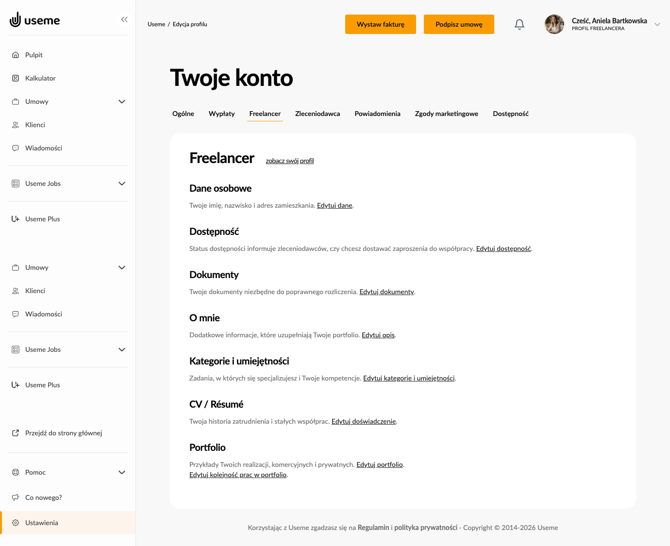 Uzupełnij profil PL